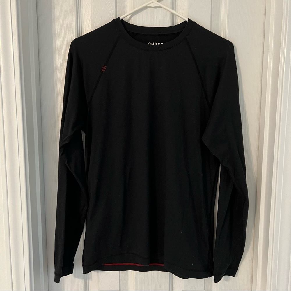 Rhone Black Rein Long Sleeve Shirt (S)